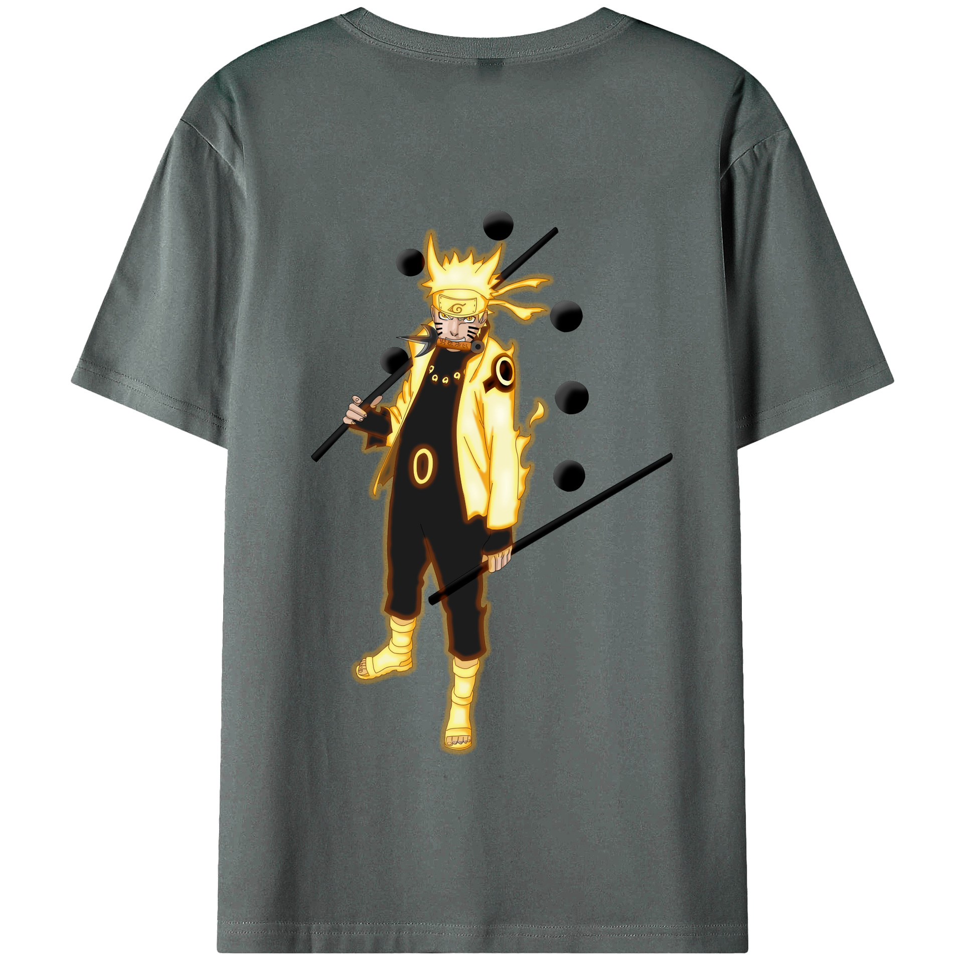 （画像用） NARUTO -ナルト- うずまき ナルト Uzumaki Naruto 綿100％半袖Tシャツ（背面プリント）